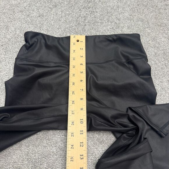 Gap Fit Recycled Power Full Leg Faux Leather Leggings Womens Medium Black 28x26 - Picture 9 of 11